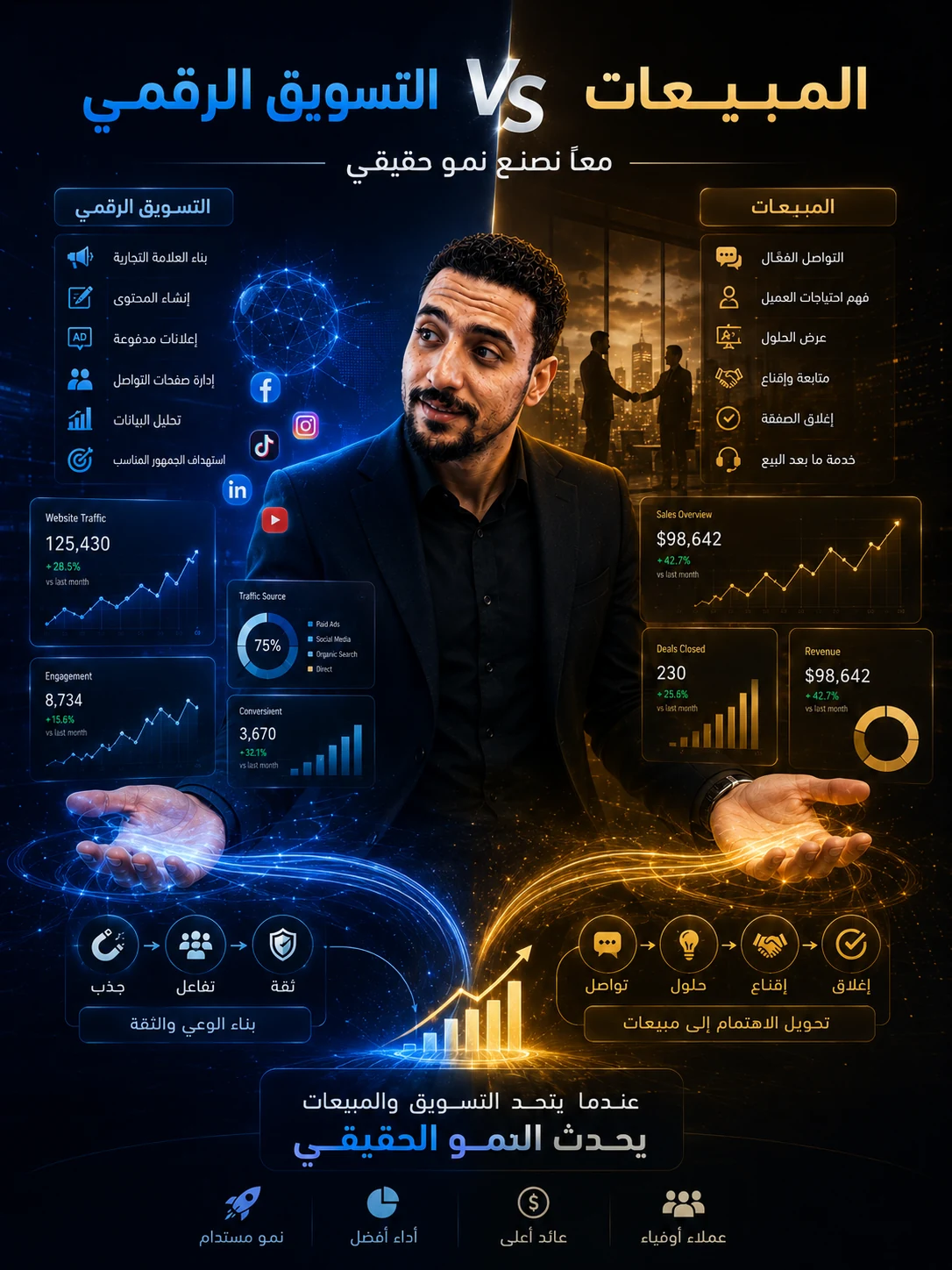 المبيعات مقابل التسويق الرقمي